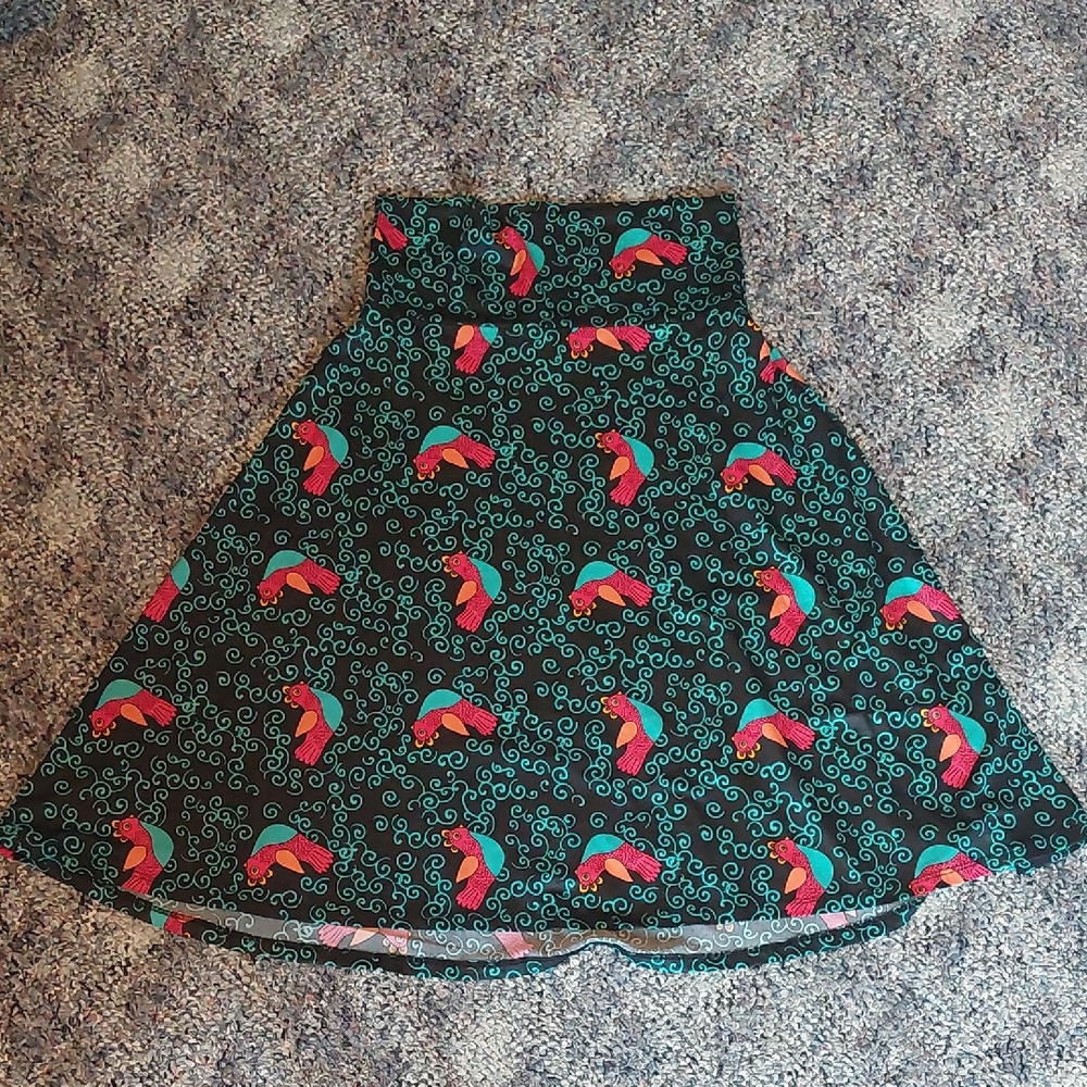 💚 2/$20 Sale! LuLaRoe Tropical Bird Print Azure Skirt